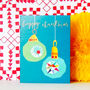 Christmas Baubles Mini Greetings Card, thumbnail 1 of 2