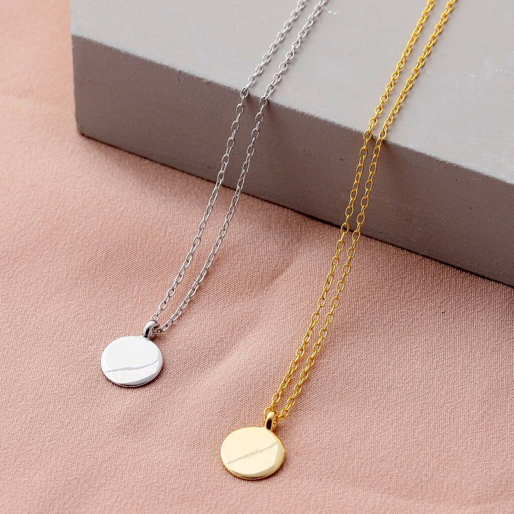 Sterling Silver Mini Disc Necklace By attic