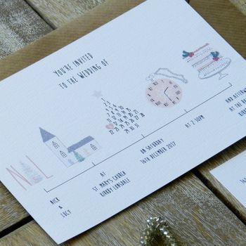 Winter Illustrated Wedding Invitation, 4 of 10