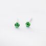 May Birthstone Emerald Green Stud Earrings, thumbnail 7 of 12