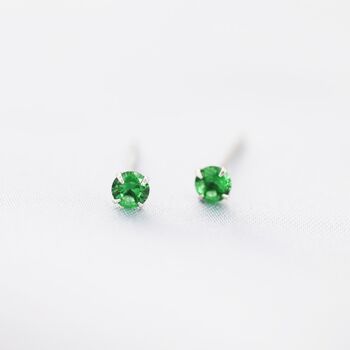 May Birthstone Emerald Green Stud Earrings, 7 of 12