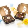 Mini Easter Chocolate Pizza Duo With Egg And Bunny Designs, thumbnail 1 of 3