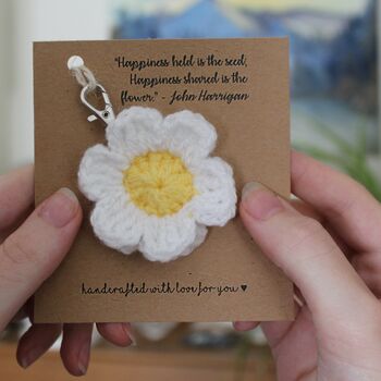 Personalised Crocheted Flower Keyring Letterbox Gift, 10 of 12