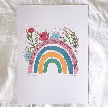 Personalised 'How Rare You Are Rainbow' Print, 6 of 6