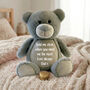 Personalised Memorial Ashes Keepsake Memory Teddy Bear Grey, thumbnail 1 of 10