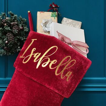 Personalised Velvet Stocking, 2 of 4