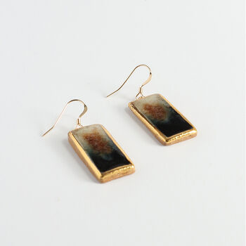 Ceramic, Glass And Gold Eclipse Drop Earrings, 2 of 4
