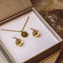 Green Aventurine Mandala Gemstone Gift Set – 18 K Gold Plated, thumbnail 1 of 3