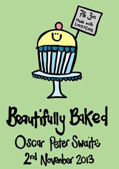 'Beautifully Baked' Personalised New Baby Illustration, 4 of 5