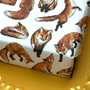 Fox Watercolour Wrapping Paper Set, 4 of 5