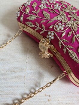 Hot Pink Frog Clasp Clutch, 8 of 12