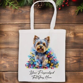 Personalised Yorkshire Terrier In Christmas Lights, 6 of 10
