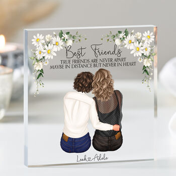 Personalised Character Print For Bestie Daisy Flowers, 2 of 10