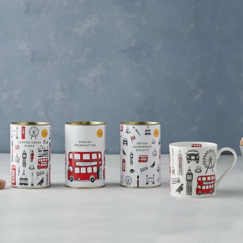 Image of London Mug, Tea, Biscuits And Fudge Gift Set