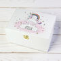 Personalised Unicorn White Wooden Keepsake Box, thumbnail 1 of 5
