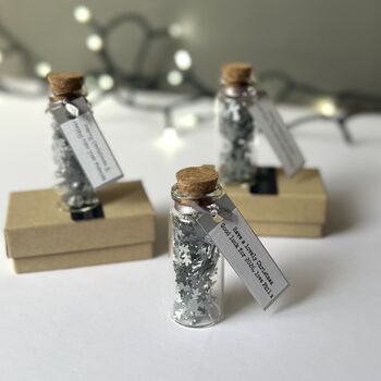 Miniature Bottle Of Silver Snowflakes Christmas Keepsake, 7 of 10
