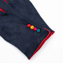 Navy Blue Gloves With A Pop Of Colour, thumbnail 2 of 5