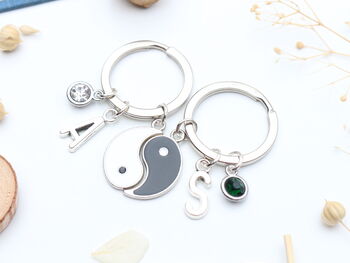 Personalised Yin And Yang Keyring Set Matching Keyrings, 6 of 10
