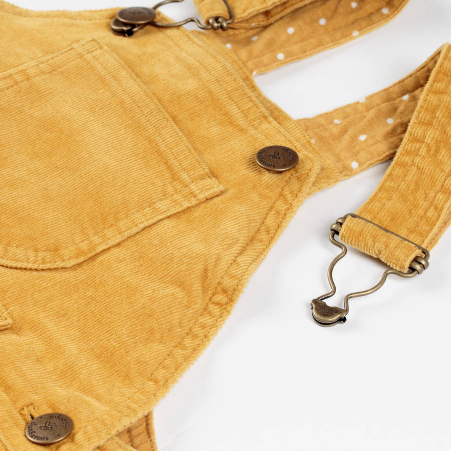 yellow corduroy dungarees