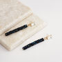 Black And Blue Rock Crystal Rod Drop Earrings, thumbnail 1 of 3