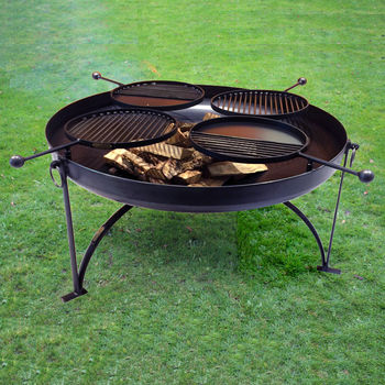 Plain Jane 120cms With Four Swing Arm Bbq Racks By Firepits Uk ...