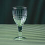 G Decor Virelle Set Of Four Handmade Wine Glasses Clear Stemmed Goblets With Hand Etched Linear Design, thumbnail 3 of 5
