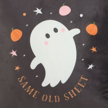 Halloween Ghost Square Cushion Same Old Sheet, 3 of 4