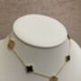 18 K Gold Plated Clover Charm Necklace Gold Black, thumbnail 4 of 5