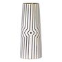 White Gold Stripe Ceramic Home Decor Flower Vase, thumbnail 4 of 7