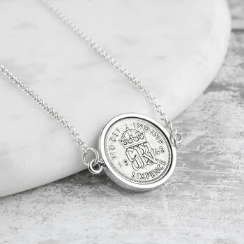 Personalised 80th Birthday Sixpence Coin Necklace, 6 of 12
