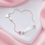 Personalised Girl' Sterling Silver My Little Love Heart Identity Bracelet – Christening, Birthday Or Flower Girl Gift, thumbnail 1 of 6