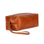 Personalised Buffalo Leather Wash Bag In Tan, thumbnail 4 of 9