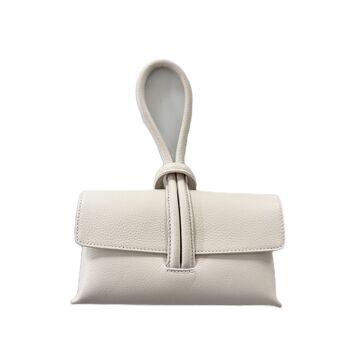 Leather Clutch Crossbody Bag With Knot Handle And Strap, 4 of 12
