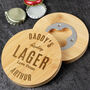 Personalised Free Text Bamboo Bottle Opener Coaster, thumbnail 1 of 7