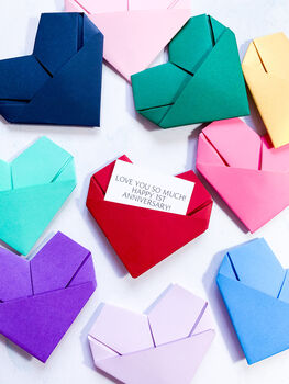 Father's Day Origami Heart Personalised Card, 5 of 7