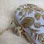 Off White Silk Oval Clutch Bag, thumbnail 9 of 10