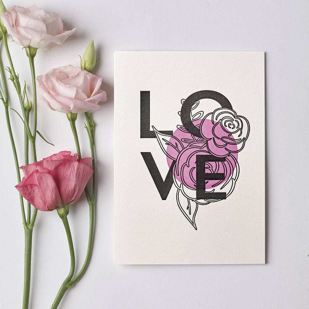 Love Botanical Letterpress Card, 1 of 3