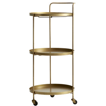 Pale Brushed Gold Bar Cart / Side Table, 4 of 4