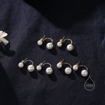 Stud Earrings Ear Jackets With Simulated Pearls, 7 of 12