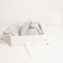 Grey Bunny Toy And Star Moon Blanket Baby Gift Set, thumbnail 2 of 5