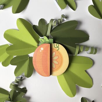 Wooden Pumpkin Brooch, A Colourful Autumnal Accessory, 4 of 5