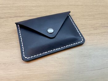 Black Leather Card Wallet, Personalised Card Holder, 11 of 12