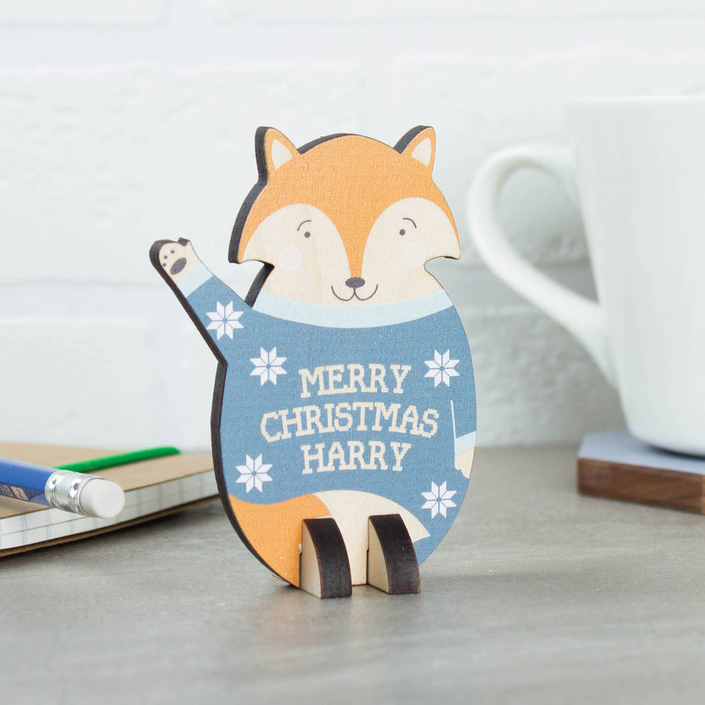 Personalised Christmas Animal Desk Ornament By Create Gift Love