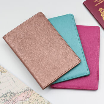 Luxury Leather Initialed Patch Travel Document Holder, 5 of 5