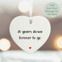 Personalised Porcelain Heart Token For 20th Anniversary Gift, thumbnail 1 of 2
