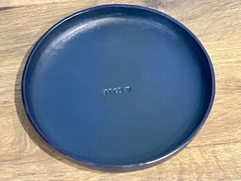 Personalised Dark Blue Round Leather Accessory Tray, 7 of 7