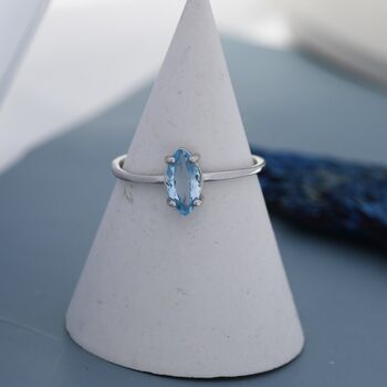 Genuine Sky Blue Topaz Ring In Sterling Silver, 8 of 12