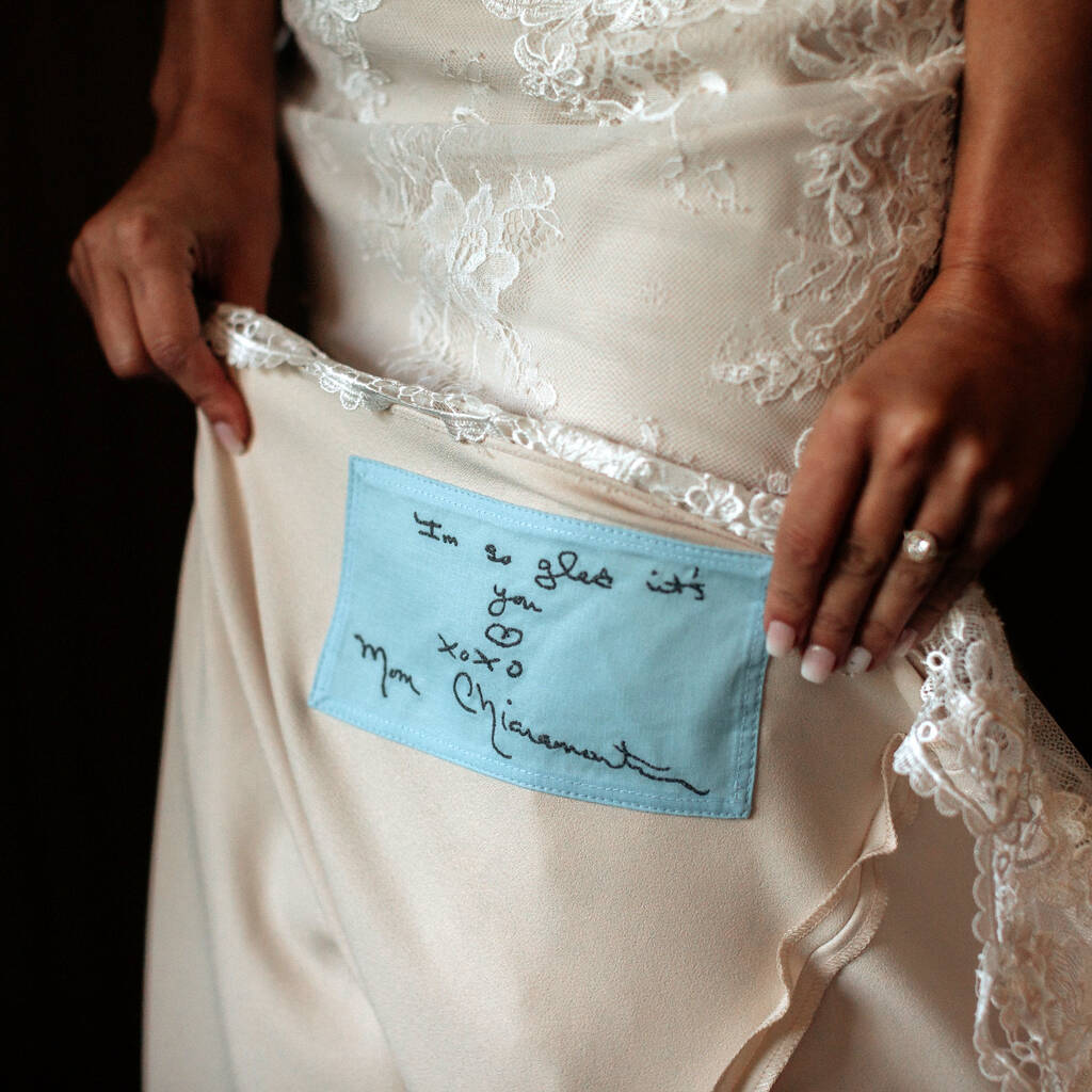 Personalised Something Blue Handwriting Wedding Label, 1 of 5
