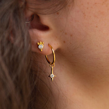 Boho Bling Gold Vermeil Studs, 6 of 6