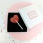 Lollipop Heart Brooch On Acrylic Valentine's Day Gift, thumbnail 5 of 6